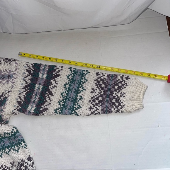 B. Moss Women's Cable Knit Cardigan Sweater Medium Crew Neck - Picture 5 of 8